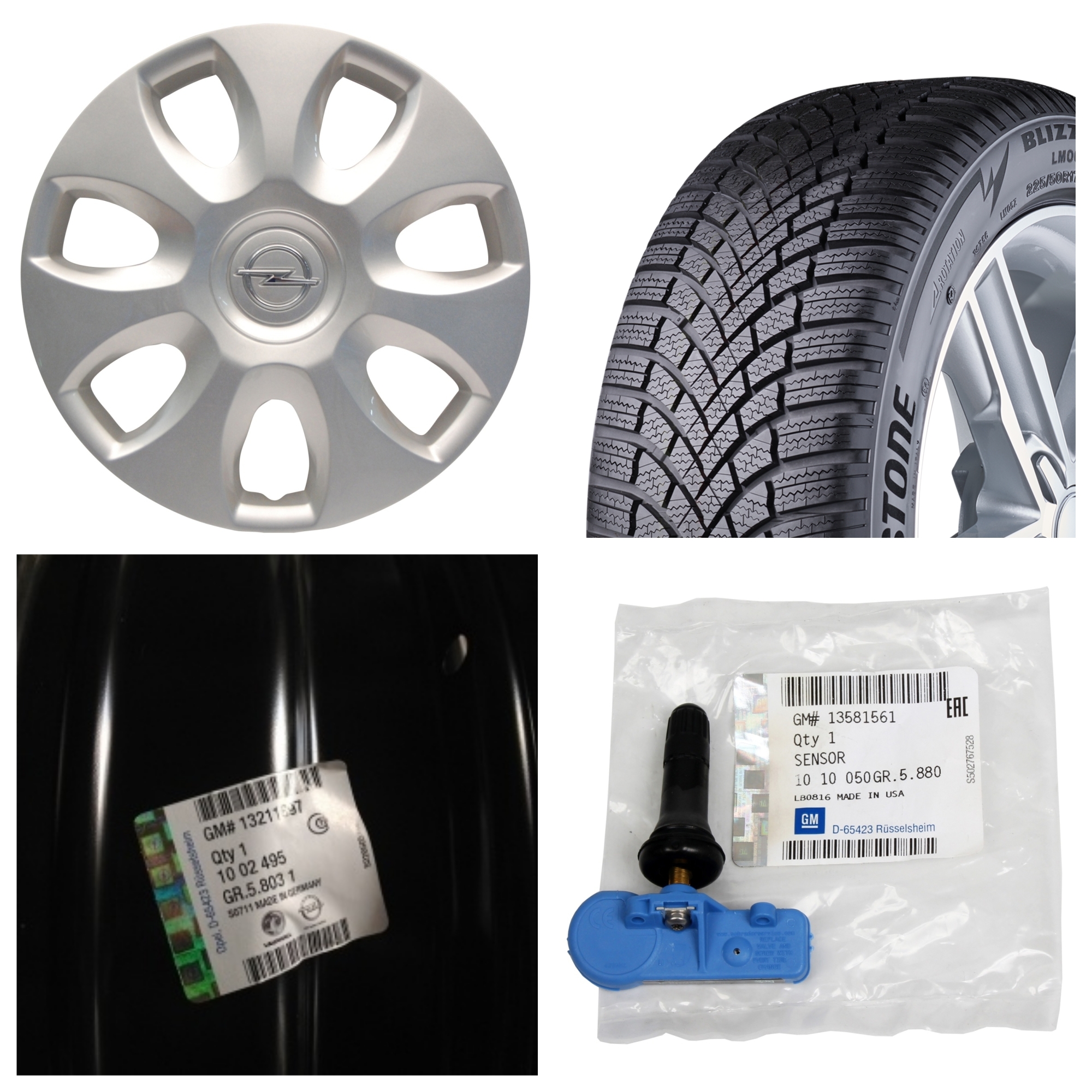 Janta + capac cu senzor presiune si anvelopa Bridgestone LM005 185/60 R15 88T Opel Adam